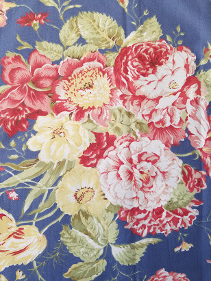 Waverly Garden Masterpiece Curtain Panel Blue Floral | chickadeevintage