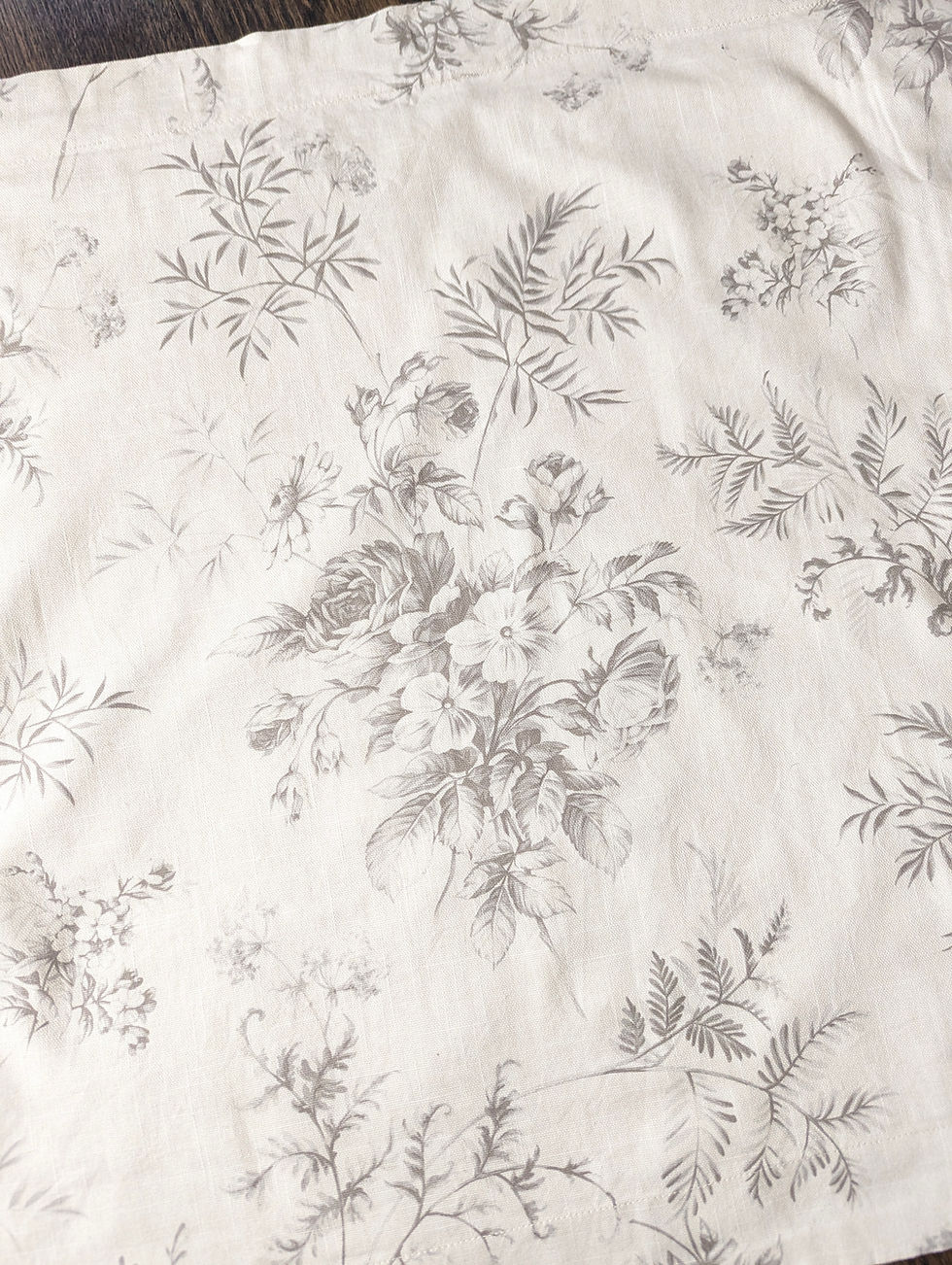 Thumbnail: Ralph Lauren Hoxton Ainslie Standard Sham Toile Cream Grey Floral Cotton