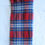 Thumbnail: Wool Plaid Lap Blanket Throw Red Blue Fringe 44x54