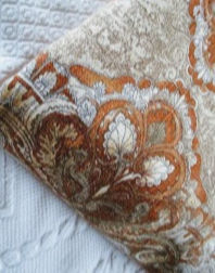 Thumbnail: Peacock Alley Queen Duvet Cover Baroque Gold Iris Collection Linen Blend