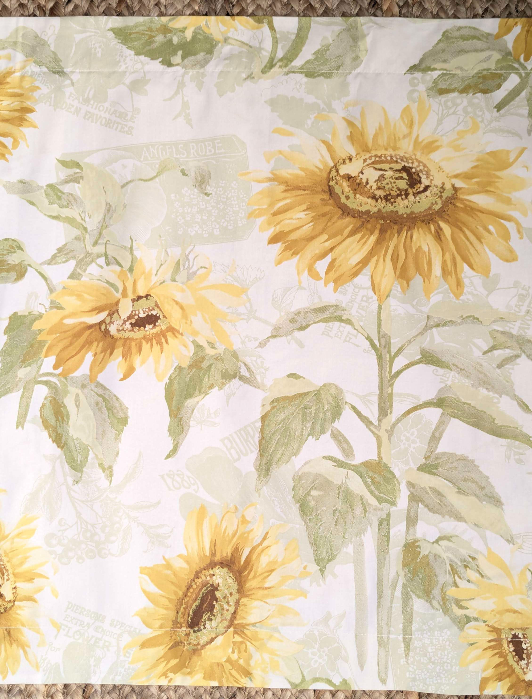 Pottery Barn Sunflower Sham Floral Yellow Green Cotton Standard