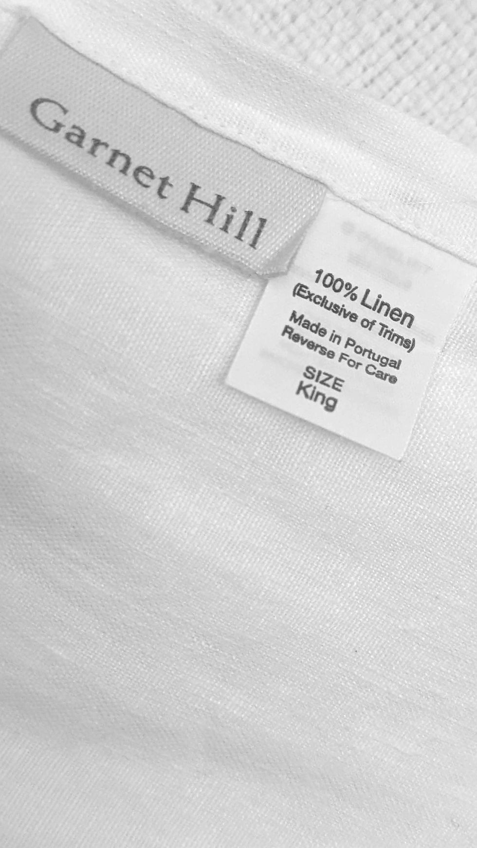 Thumbnail: Garnet Hill King Linen Sheet Bedding Set White Eyelet Flax 4 Piece