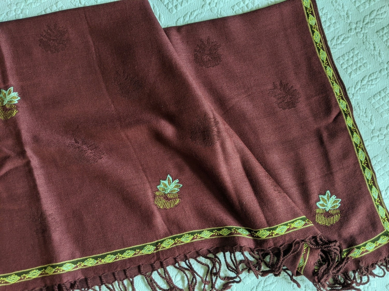 Ralph Lauren Village Mews Throw Wool Burgundy