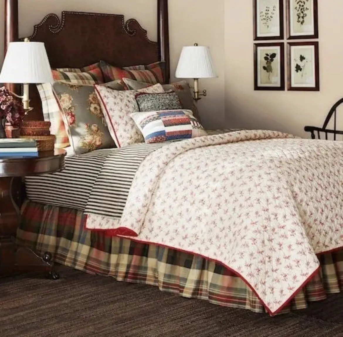 Chaps Hudson River Valley Full Queen Quilt Coverlet Red 90 x 92in