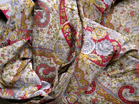 Thumbnail: Pottery Barn Corey King Duvet Paisley and Floral Cream Red Gold