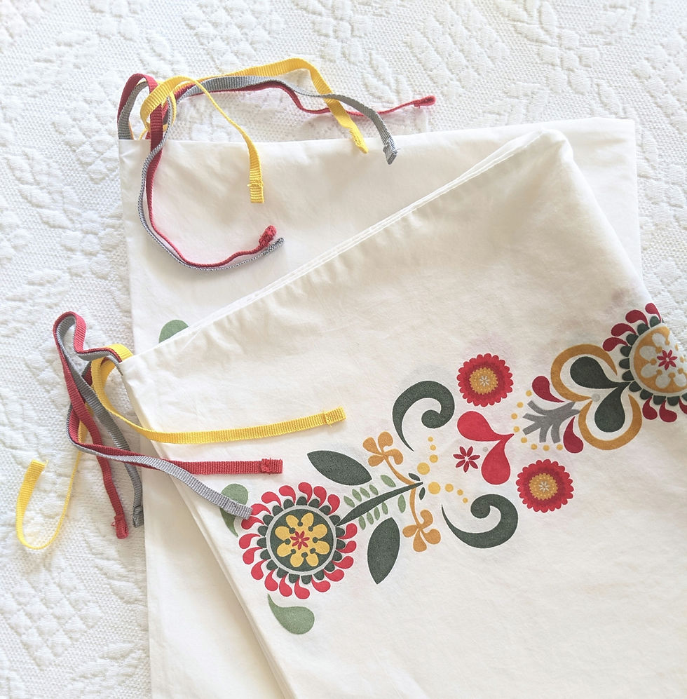 Thumbnail: Ikea Akerkulla Full Duvet Cover 79 x 79 Sham Pair Swedish  Country