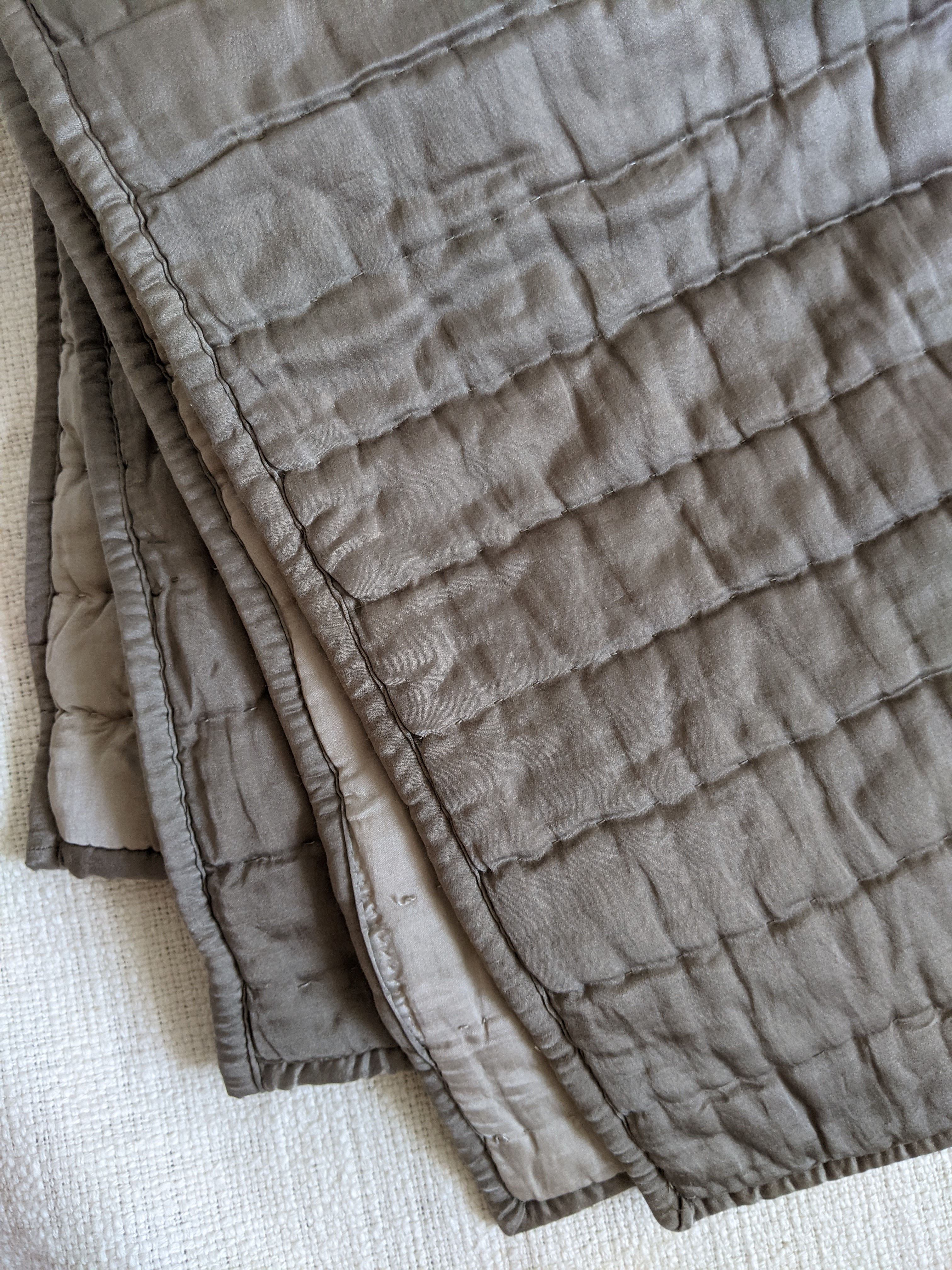 Pottery Barn Cotton Silk Channel Standard Sham Pair Brownstone