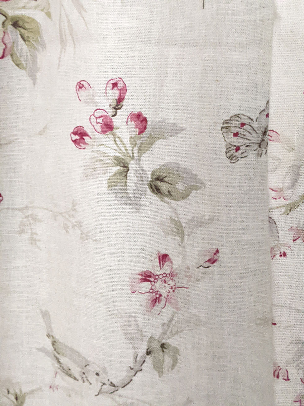 Thumbnail: Country Curtains Linen Blend Floral Pair 85Lx48W Pink Green