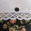 Thumbnail: Handmade Pillow Black Floral Print Vintage Linen Lace 20in Feather Insert