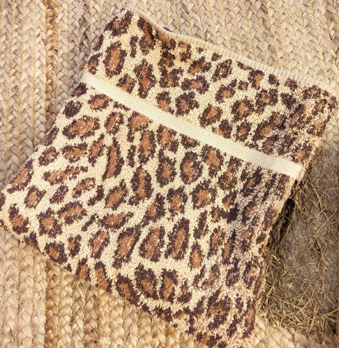 Ralph Lauren Aragon Dobby Bath Towel Leopard New 52in