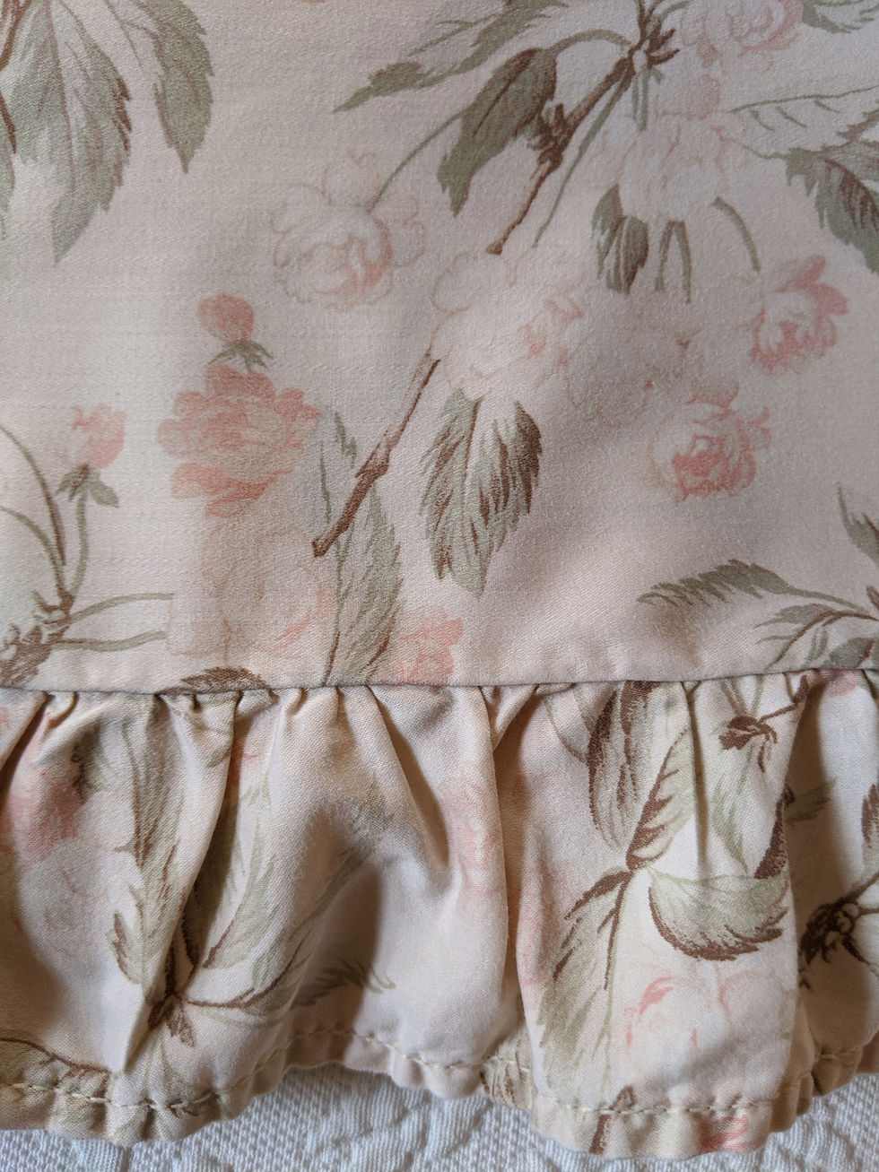 Thumbnail: Ralph Lauren Belmont Oaks Queen Flat Sheet Ruffled Cotton Sateen