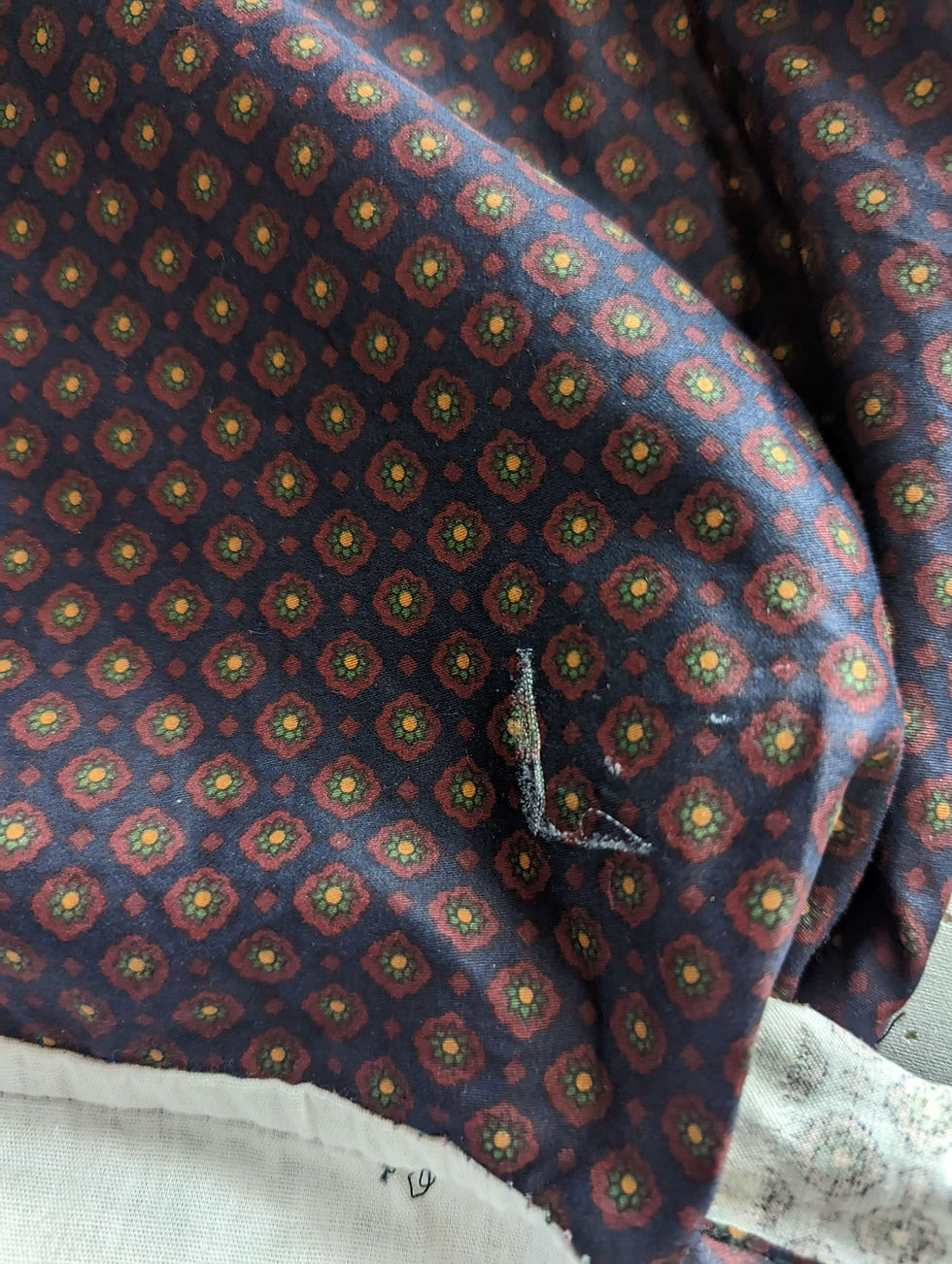 Thumbnail: Ralph Lauren Twin Norris Foulard Bed Skirt Navy 15.5in Drop