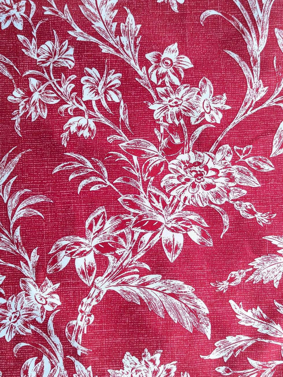 Thumbnail: Laura Ashley Floral Toile Plaid Red King Pillow Sham Pair Cotton