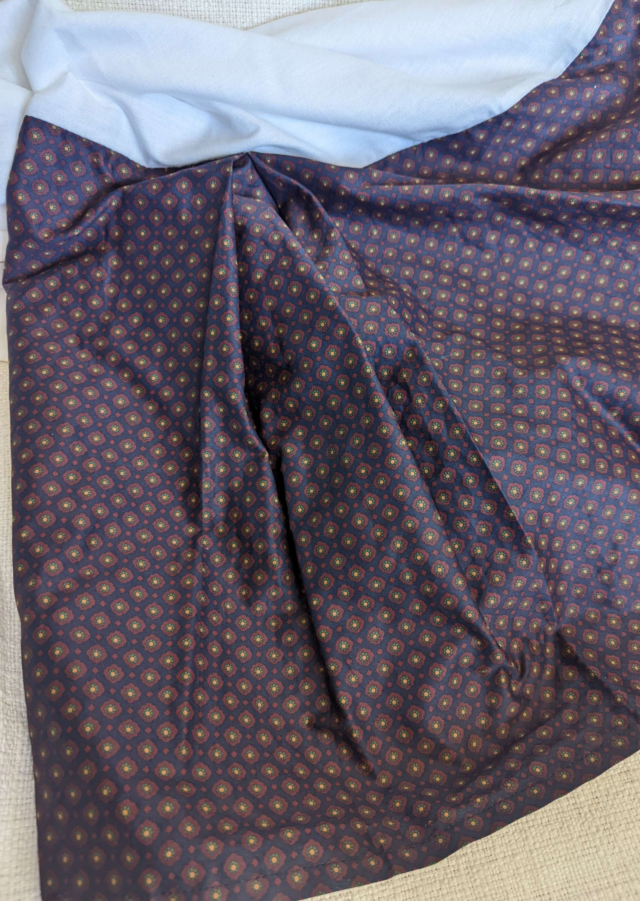 Ralph Lauren Twin Norris Foulard Bed Skirt Navy 15.5in Drop