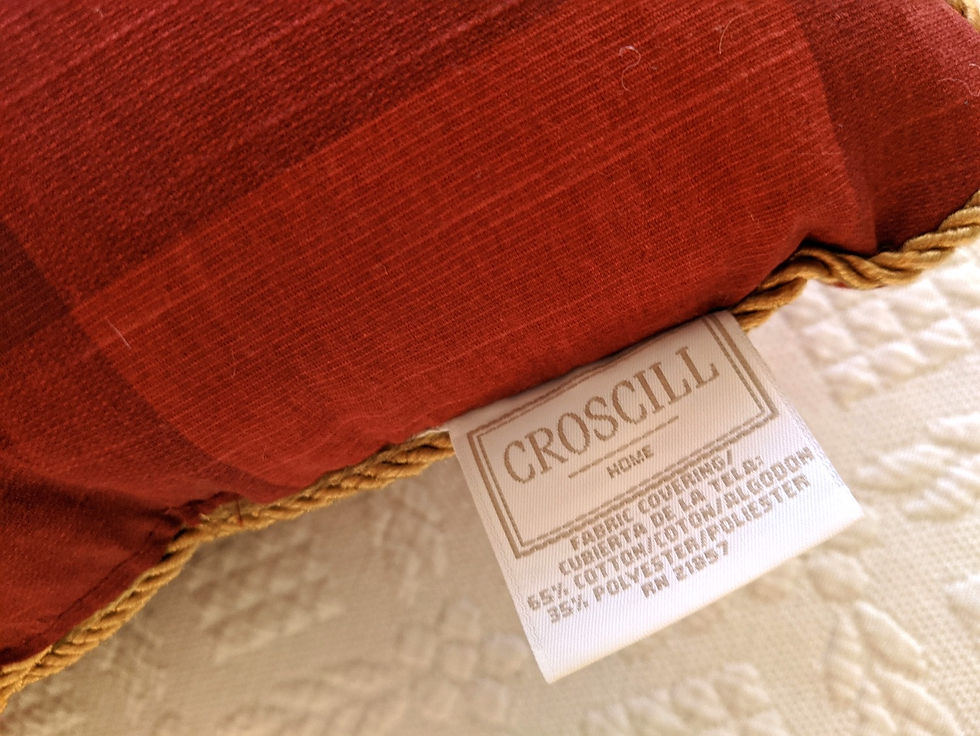 Thumbnail: Croscill Decor Pillow Serena Cottage Flora Piping 16in Sq
