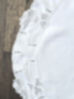 Shamrocks! Vintage White Linen Embroidered Round Cloth 27inch