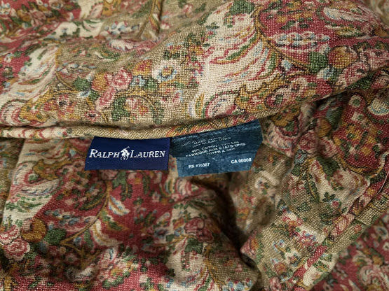 Thumbnail: Ralph Lauren Hearthside Full Queen Comforter Linen Chickadee Vintage