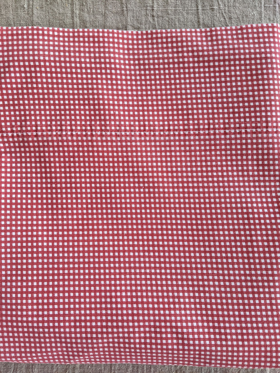 Thumbnail: Ralph Lauren Red Printed Gingham Print Twin Flat Sheet