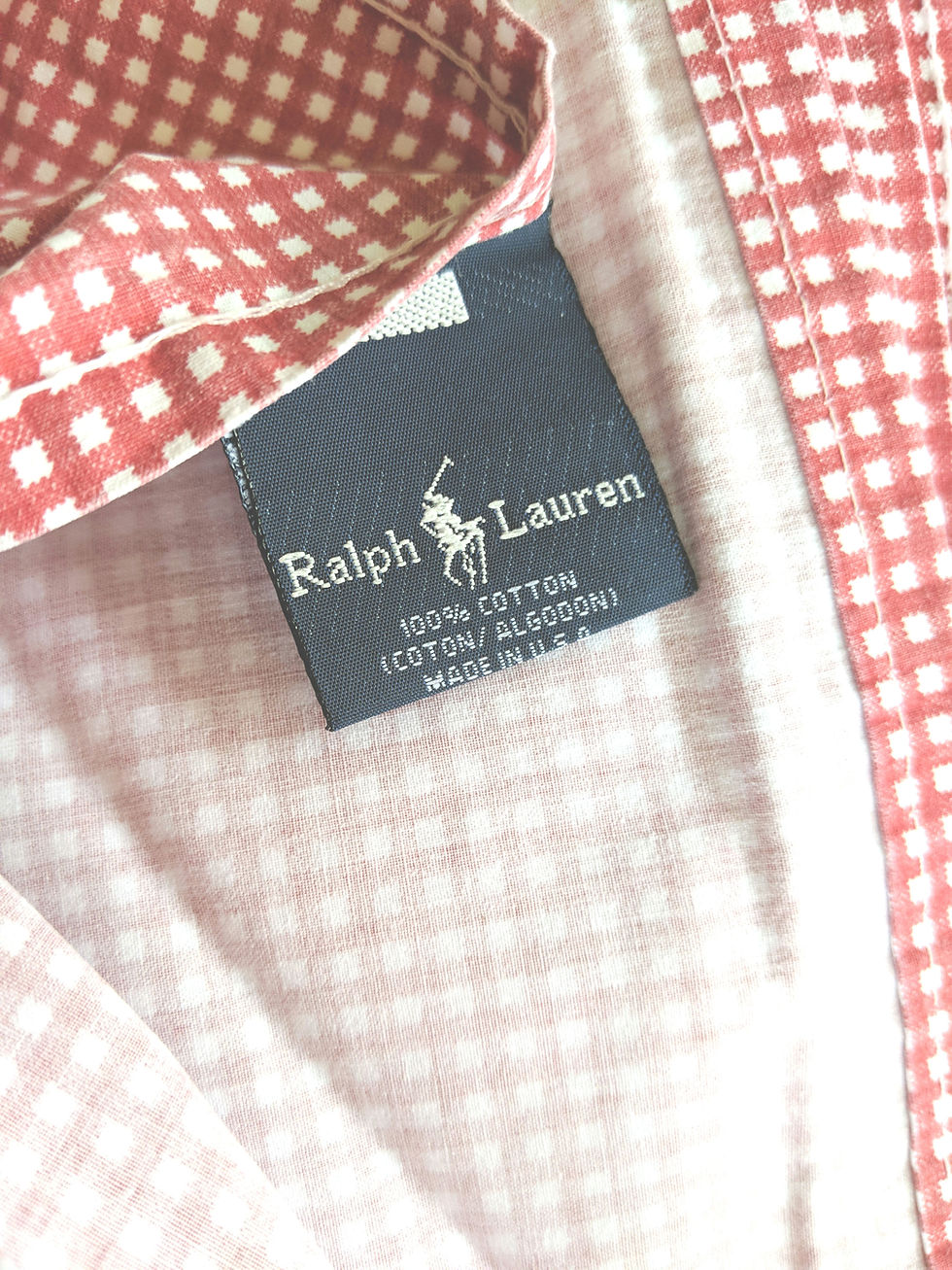 Thumbnail: Ralph Lauren Red Printed Gingham Print Twin Flat Sheet