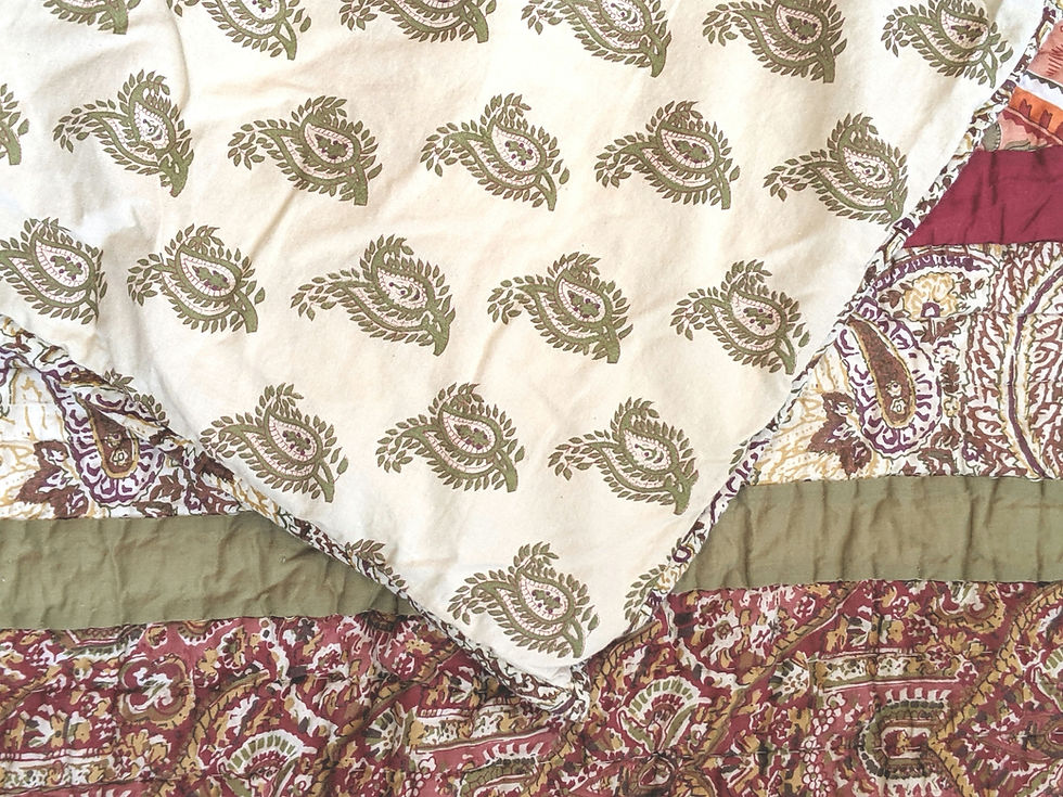 Pottery Barn Quilted Standard Pillow Sham Pair Batik Cream Pink Green