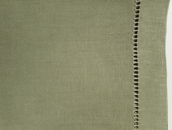 Linen Dinner Napkins Ladderwork Artichoke Green  Set of 4
