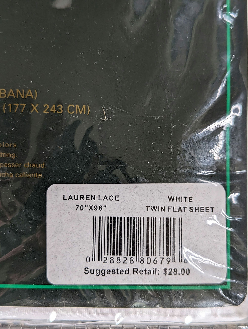 Thumbnail: Ralph Lauren Twin Flat Sheet White Lauren Lace Ruffled Eyelet Cotton