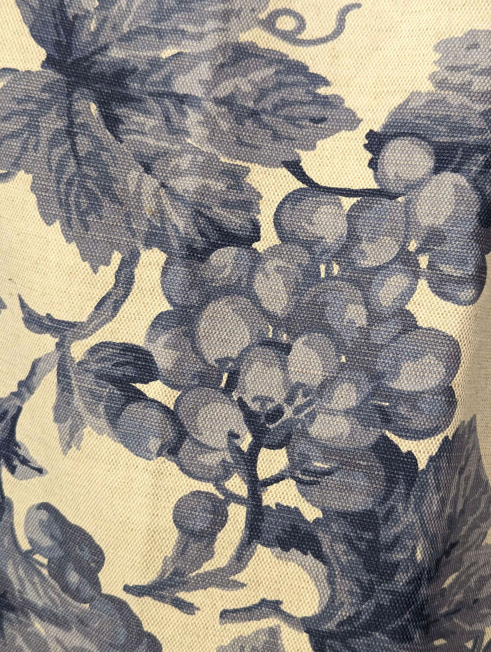 Thumbnail: Williams Sonoma Blue Toscana Grapes Tablecloth Italy New 70x108 Cotton Linen