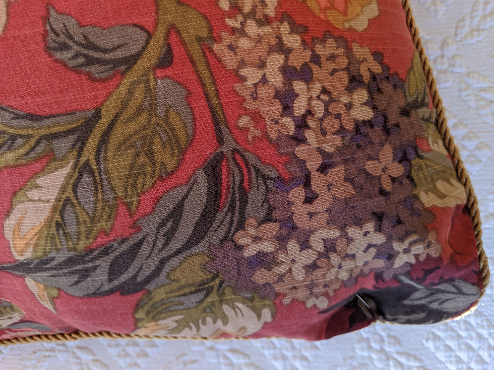 Thumbnail: Croscill Decor Pillow Serena Cottage Flora Piping 16in Sq