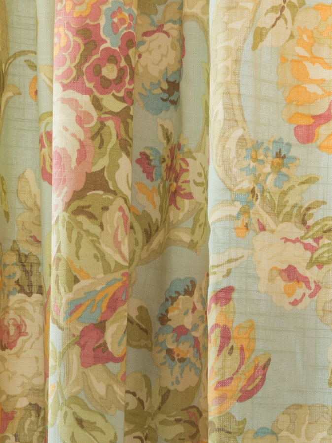 Waverly Spring Bling Floral Tab Curtain Panel Pair Blue chickadeevintage