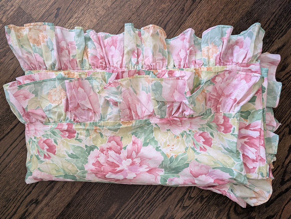 Thumbnail: Sheridan Full 7pc Set Duvet Cover Sham Pair Bed Skirt Panels Floral Cotton Blend