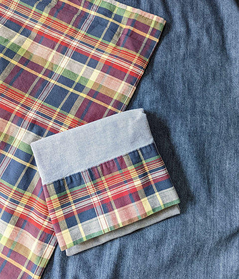 Ralph Lauren チェック柄 コンフォーターカバー 150x210cm Ralph Lauren Garrison Plaid Queen Comforter Std. Case Chambray