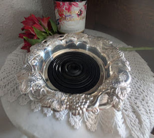Thumbnail: William Adams Wine Coaster Towle CO Silverplate Wood Bottom