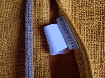 Thumbnail: Pottery Barn Gold Yellow Basketweave Pillow Cotton 20x20in