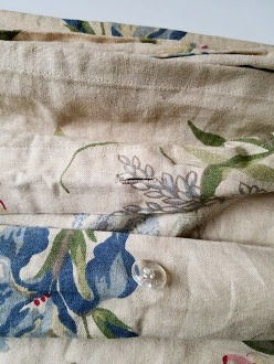 Thumbnail: Pottery Barn Marla Duvet Cover Queen Linen Cotton Roses Iris
