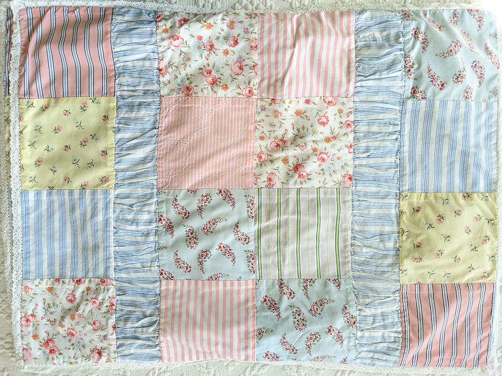 Thumbnail: Laura Ashley Lifestyle Standard Shams Patchwork Pinks Blues Cotton