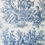 Thumbnail: Waverly Wellington Sheer Toile Blue Cream Panel