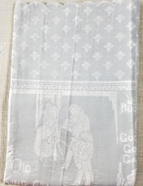 Peacock Alley Baby Matelasse Coverlet Blue Nursery Rhymes Portugal 58x50in