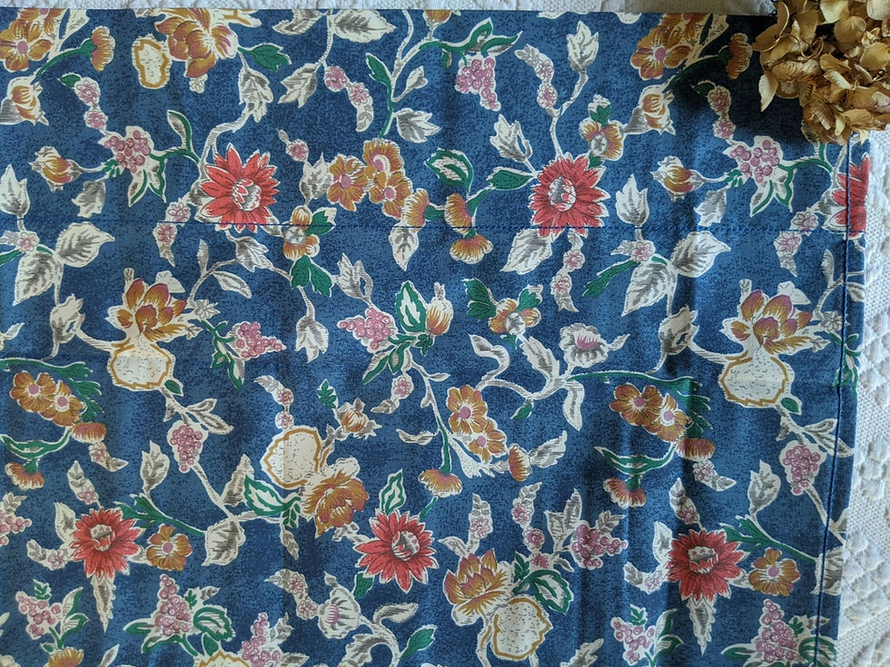 Thumbnail: Ralph Lauren Jardin Full Flat Sheet Blue Floral Cotton