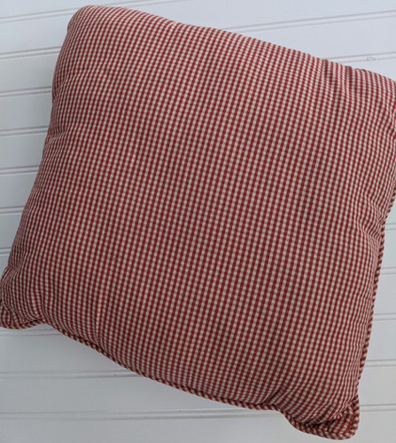 Waverly Garden Red Gingham Mini Check Accent Toss Pillow 17in