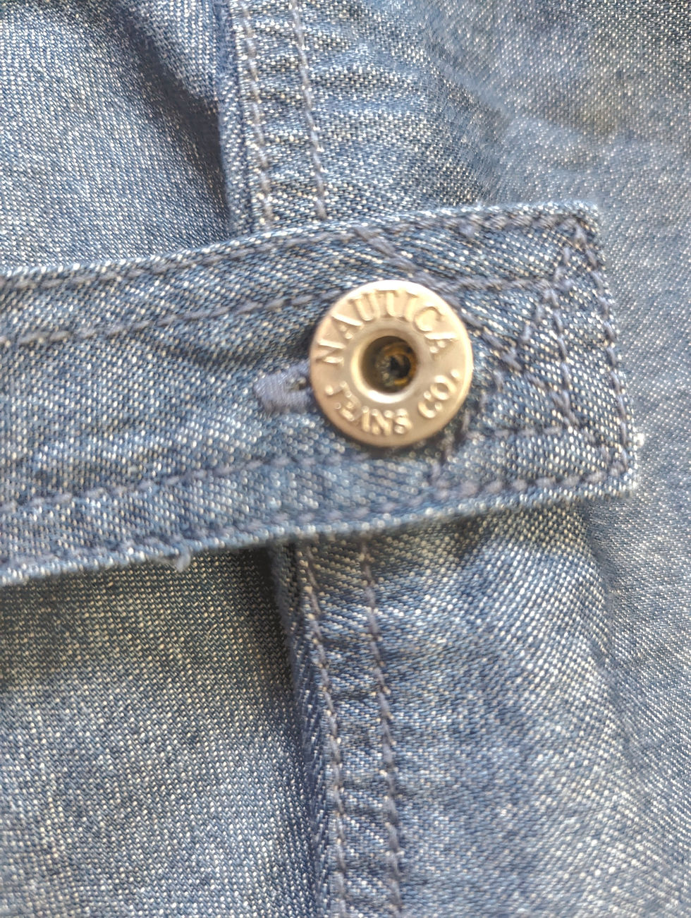 Thumbnail: Nautica Blue Denim Full Bed Skirt 100% Cotton Tailored 15in Drop