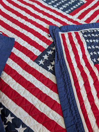 Thumbnail: Tommy Hilfiger US Flag Full Queen Quilt Shams Red White Blue