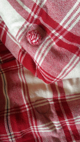 Thumbnail: Toile Plaid Full Comforter Rustic Country Living Red Cream Cotton
