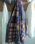 Ralph Lauren VTG Bath Towel 26inx49in Plaid Cotton Blue Red Gold White