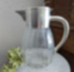 Silverplate Heavy Glass Carafe Pitcher 11in Eisenberg Lozano Germany