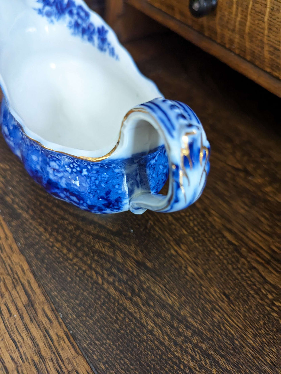 Flow Blue Dundee Gravy Boat 8 inch Made in England