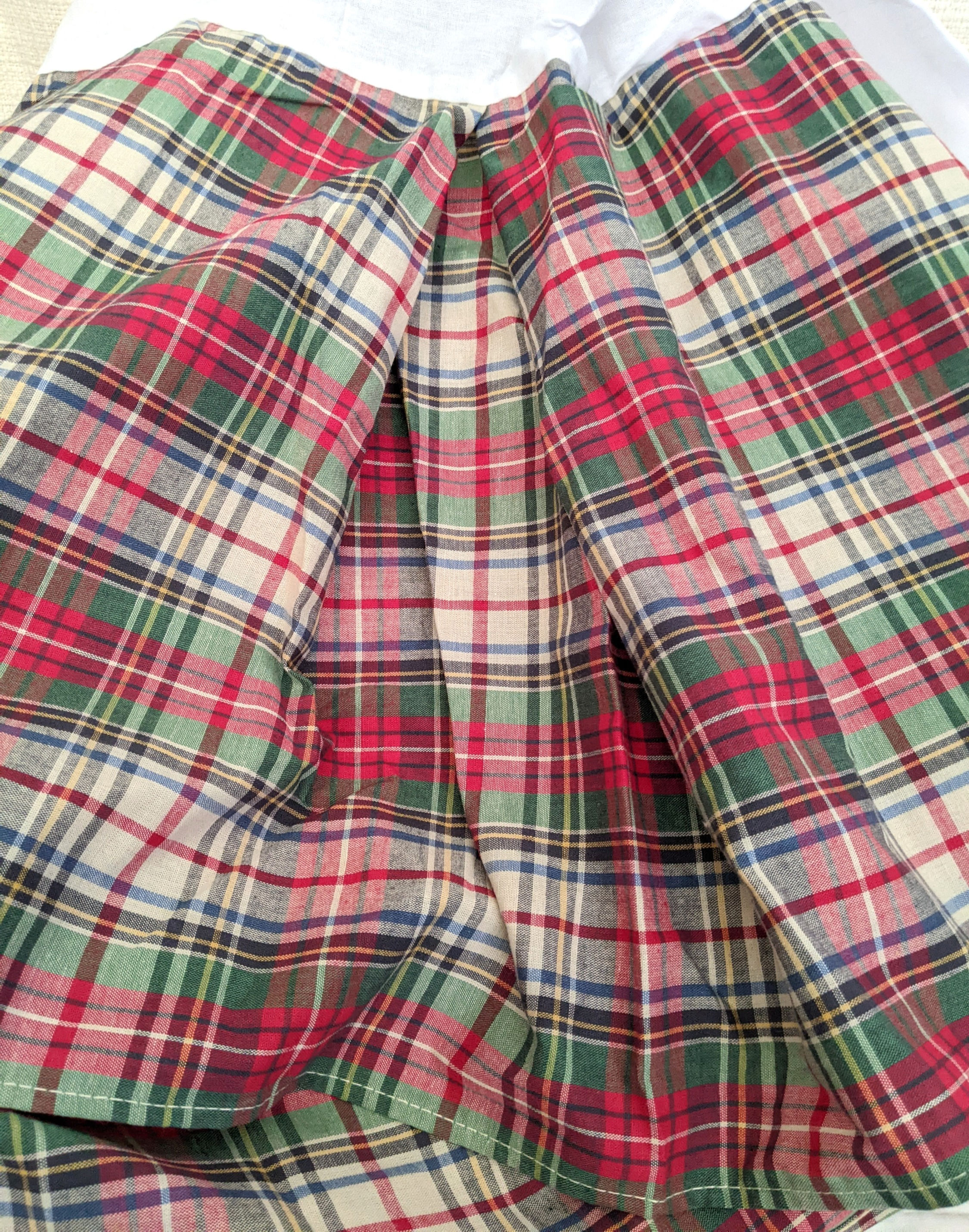 Tommy Hilfiger King Plaid Bedskirt Pleated 15in Corner Splits Cotton