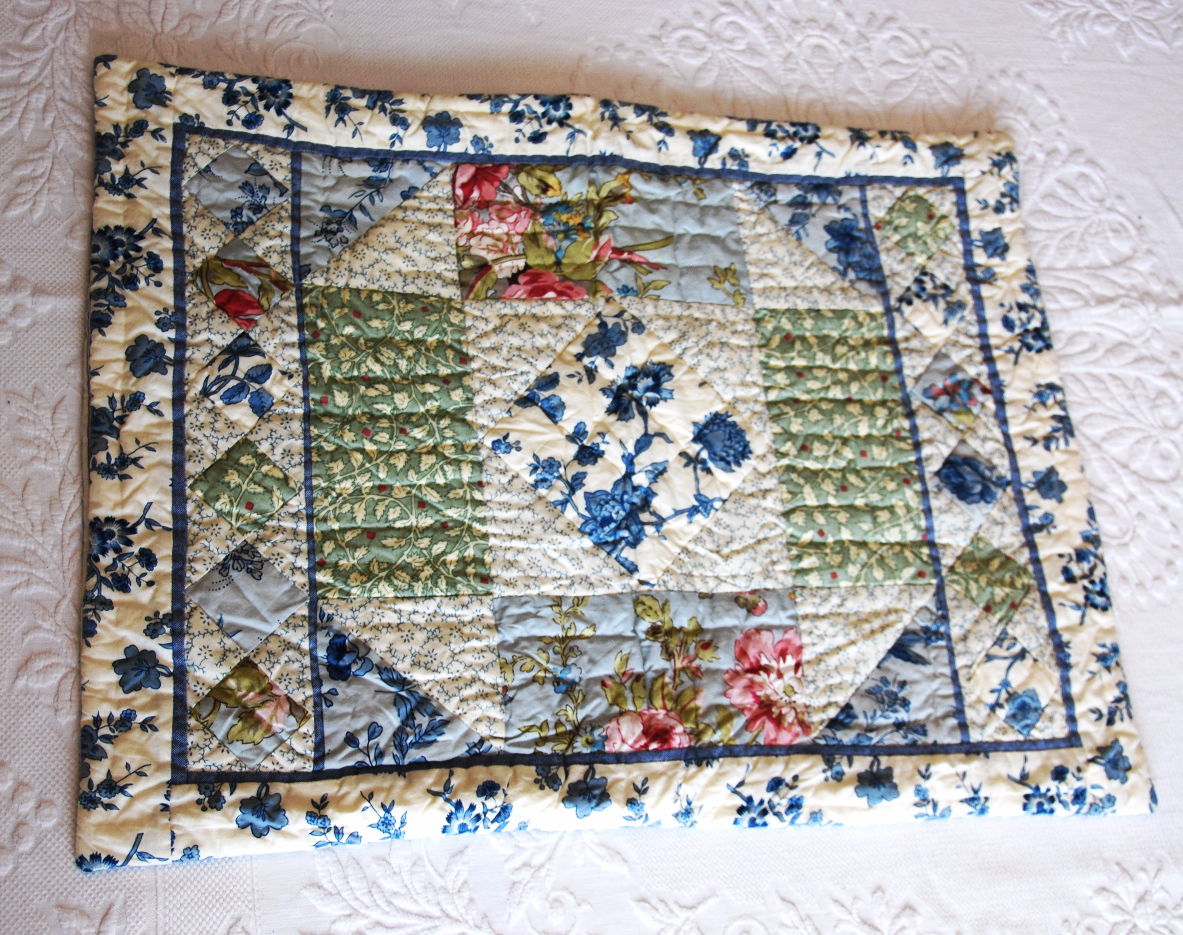 LL Bean Floral Striped Sham Pair~Cotton~Patchwork