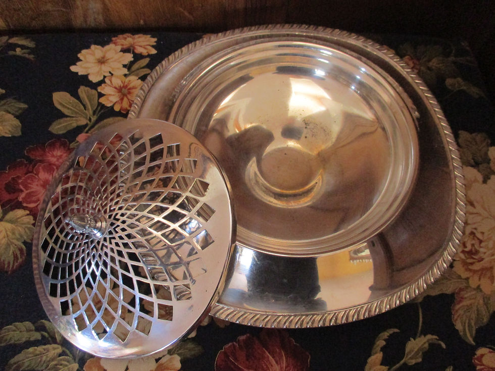 Thumbnail: Silverplate Centerpiece Bowl with Flower Frog