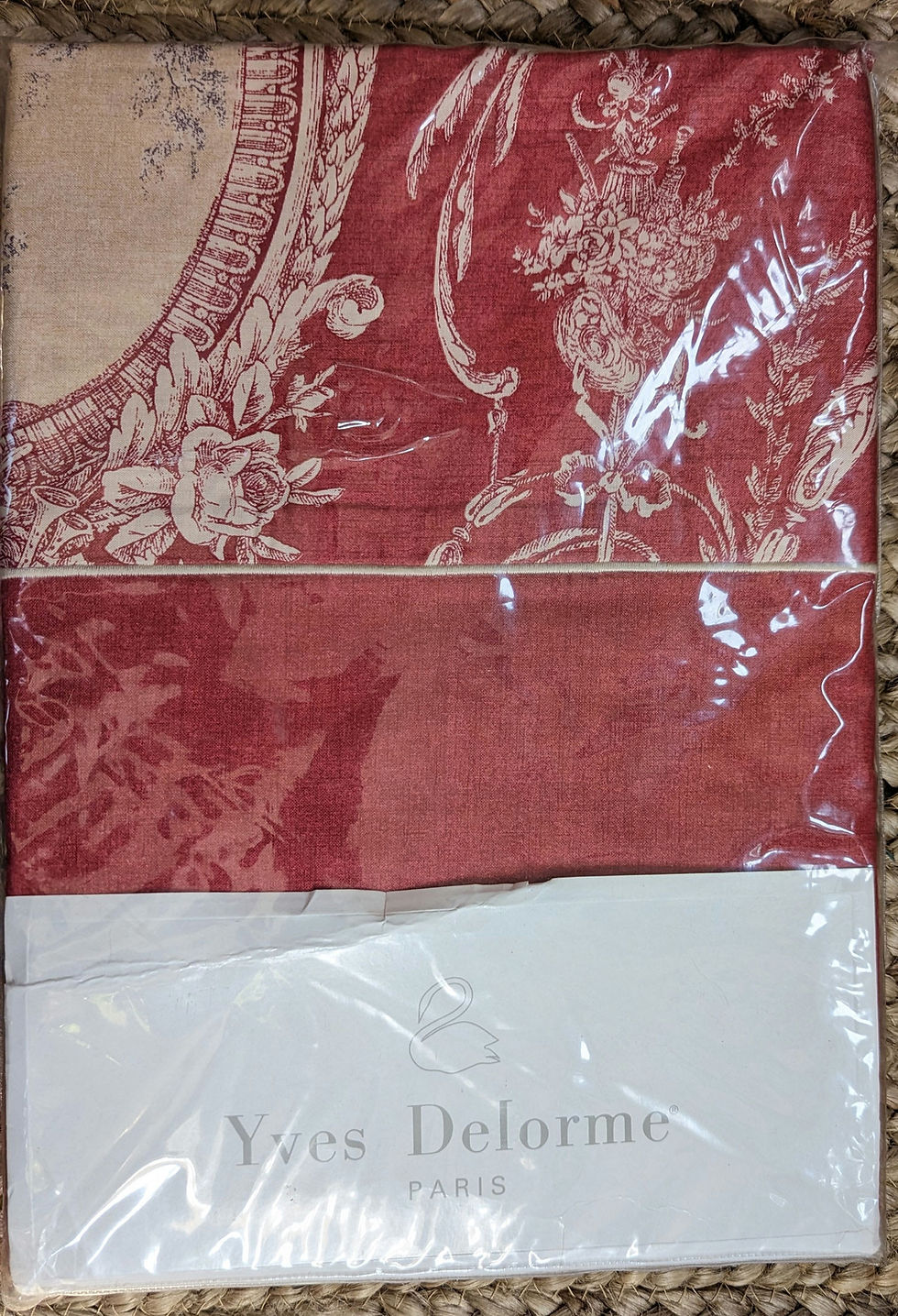 Yves Dolorme Toscane Red  Full Queen Flat Sheet French Country