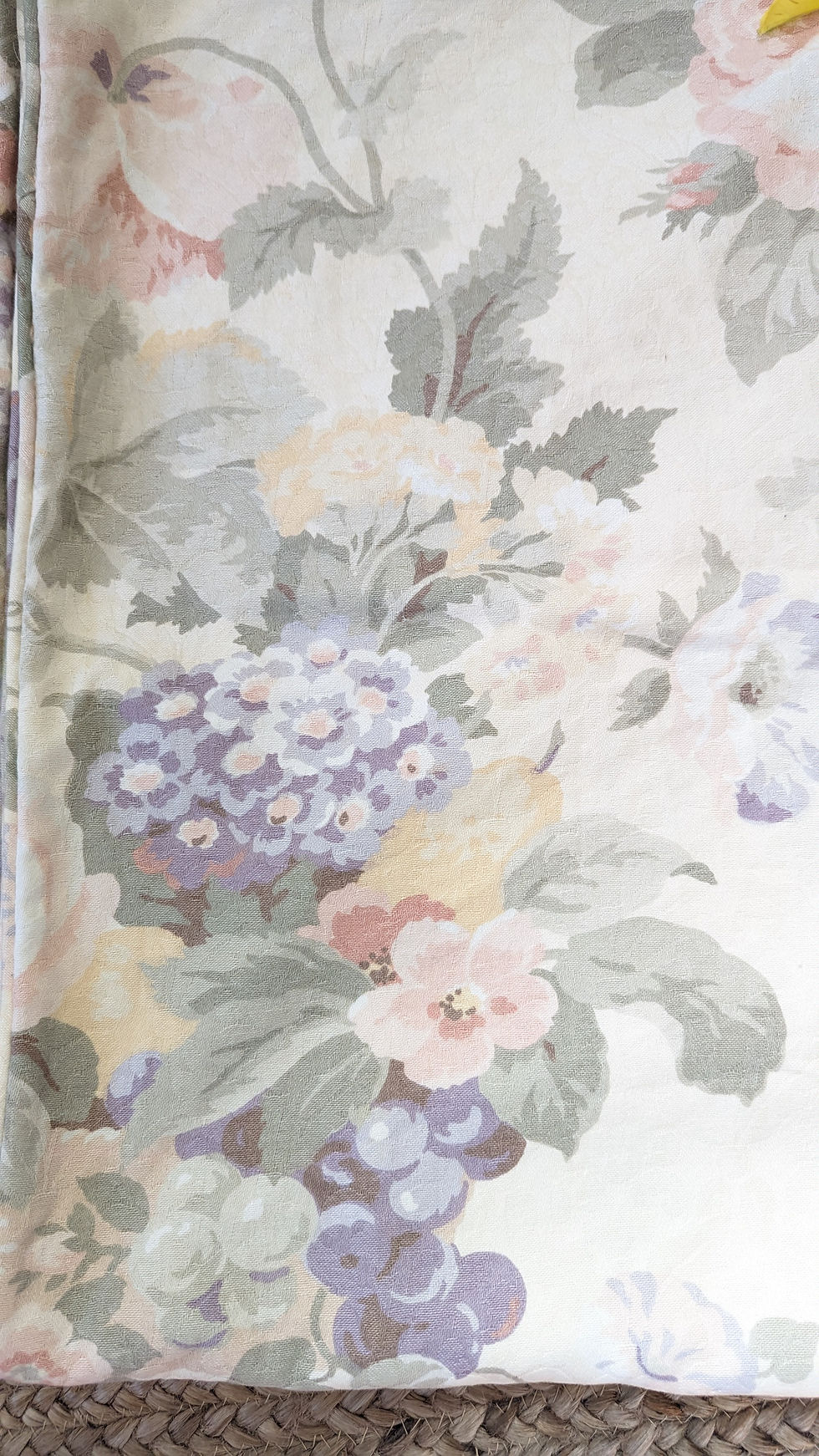 Thumbnail: Peacock Alley Full Duvet Cover Floral Cream Green Lavendar Cotton
